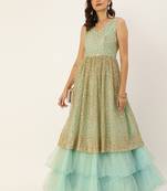 Beige Sequins Net Stitched Sequins_Work Party-Wear-Gowns