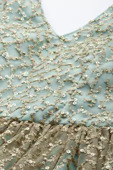 Beige Sequins Net Stitched Sequins_Work Party-Wear-Gowns
