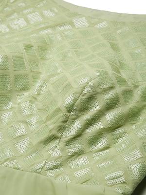 Green Sequins Georgette Stitched Sequins_Work Party-Wear-Gowns 4