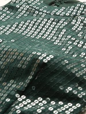 Green Sequins Georgette Stitched Sequins_Work Party-Wear-Gowns 4