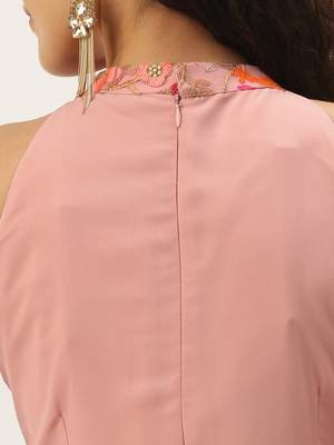 Pink Hand_Embroidery Georgette Stitched Dori_Embroidery Party-Wear-Gowns 4