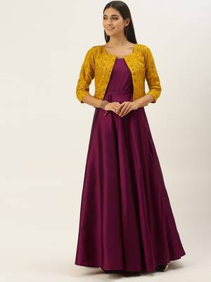 Purple Printed Taffeta Stitched Weaving_Print Party-Wear-Gowns 1