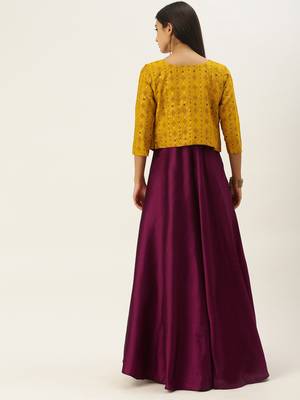 Purple Printed Taffeta Stitched Weaving_Print Party-Wear-Gowns 2