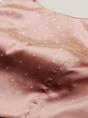 Peach Plain Art_Silk Stitched Weaving_Print Party-Wear-Gowns 4