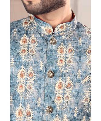 Maroon hand woven jaquard kurta-pajama 2