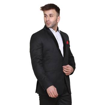Black plain cotton men-wedding-dresses 3