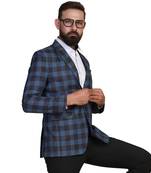 Blue plain pure woolen blends men-wedding-dresses