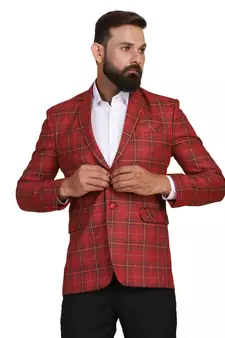 Red plain pure woolen blends men-wedding-dresses