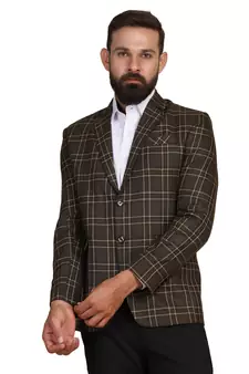 Green plain pure woolen blends men-wedding-dresses