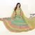 Attractive sea green thread and zari embroidered with foil mirror heavy 60gm georgette semi stitched lehenga