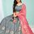 smashing Grey gotta patti satin Semi Stitched Lehenga