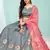 smashing Grey gotta patti satin semi stitched lehenga