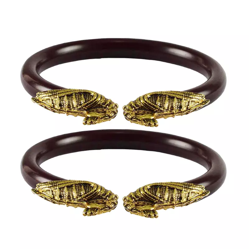 Maroon Color Acrylic And Brass Bangle