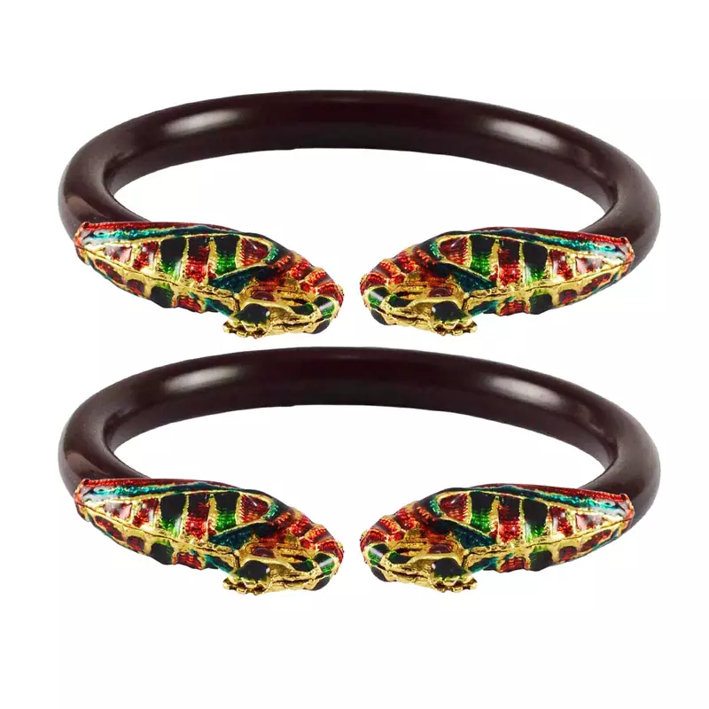 Maroon Color Acrylic And Brass Bangle