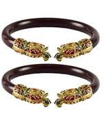 Maroon Color Acrylic And Brass Bangle
