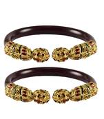 Maroon Color Acrylic And Brass Bangle