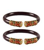 Maroon Color Acrylic And Brass Bangle