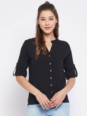 Black plain polyester party-tops 1