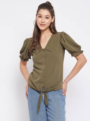 Green plain polyester party-tops 1