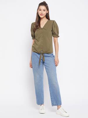 Green plain polyester party-tops 3