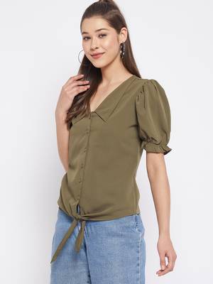 Green plain polyester party-tops 4