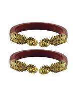 Red  Color Acrylic And Brass Bangle