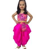 Aglare cotton embroidered  blouse with Dhoti and a purse. Dhoti crop top set, Dhoti. STITCHED