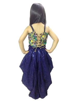 blue cotton dhoti set with embroidered top design 2