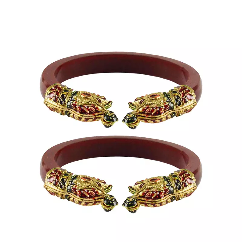 Red  Color Acrylic And Brass Bangle