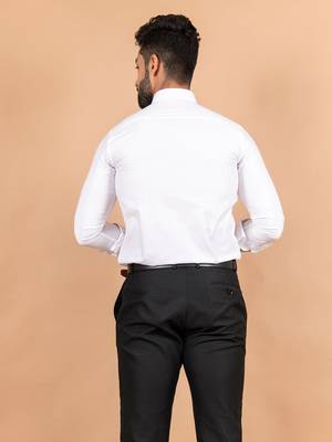 White embroidered cotton mens-casual-shirts 4