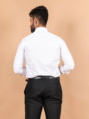 White embroidered cotton mens-casual-shirts 4
