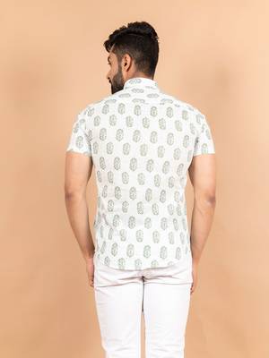 White printed cotton mens-casual-shirts 4