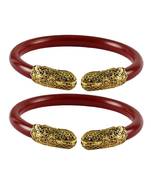 Red  Color Acrylic And Brass Bangle