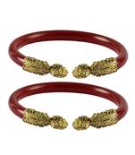 Red  Color Acrylic And Brass Bangle