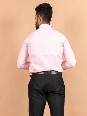 Pink plain cotton mens-casual-shirts 4