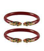 Red  Color Acrylic And Brass Bangle