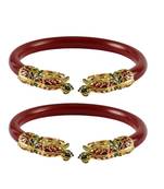 Red  Color Acrylic And Brass Bangle