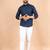 Blue plain cotton mens-casual-shirts