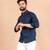 Blue plain cotton mens-casual-shirts