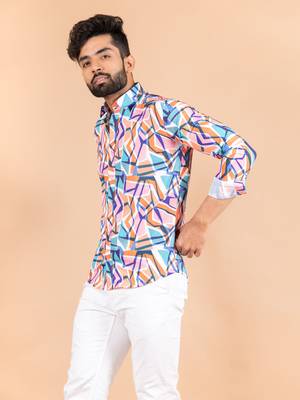 Multicolor printed cotton mens-casual-shirts 3