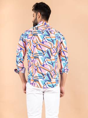 Multicolor printed cotton mens-casual-shirts 4