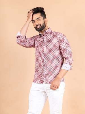Grey printed cotton mens-casual-shirts 1
