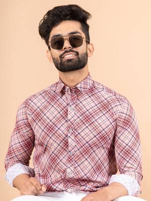 Grey printed cotton mens-casual-shirts 5