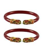 Red  Color Acrylic And Brass Bangle