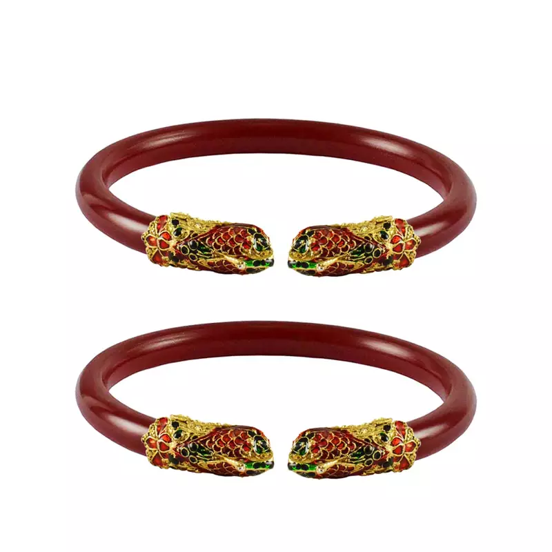 Red  Color Acrylic And Brass Bangle