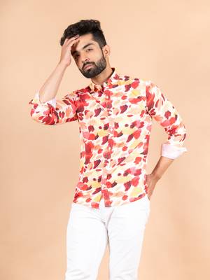 Multicolor printed cotton mens-casual-shirts 1