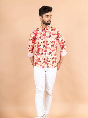Multicolor printed cotton mens-casual-shirts 2