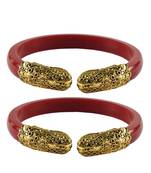 Red  Color Acrylic And Brass Bangle