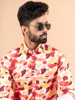 Multicolor printed cotton mens-casual-shirts 5