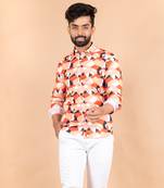 Multicolor printed cotton mens-casual-shirts